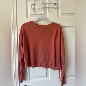 Pink waffle knit sweater